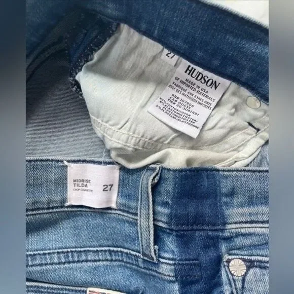 Hudson Tilda Midrise Crop Cigarette Jean with Side Seam Detail Size 27